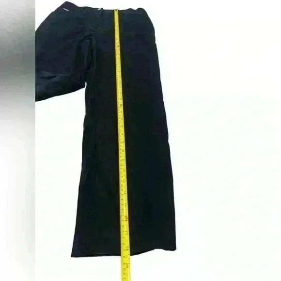 Vintage ST JOHN SPORT by Marie Gray Black Faux Suede Straight Pants Poly Blend 6 - Picture 8 of 12